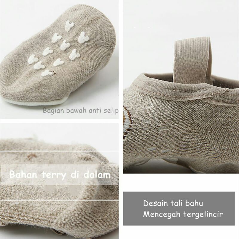 Kaos Kaki Bayi Motif Animal Anti Slip