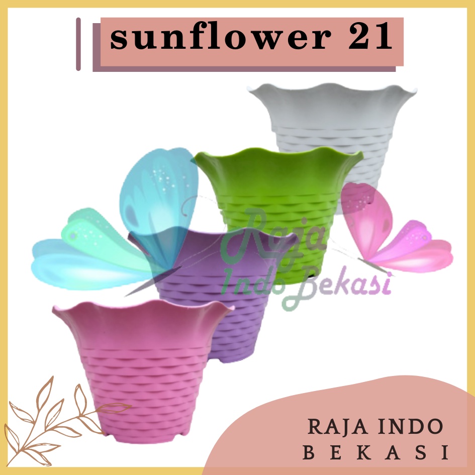 Pot Besar Sun Flower Mdn 21 Motif Bata Pot Bunga Sunflower Warna Warni Bkn Pot Tawon Pirus 21 24-Pot bunga SUN FLOWER MDN 21 Pot Warna Warni cantik murah bagus