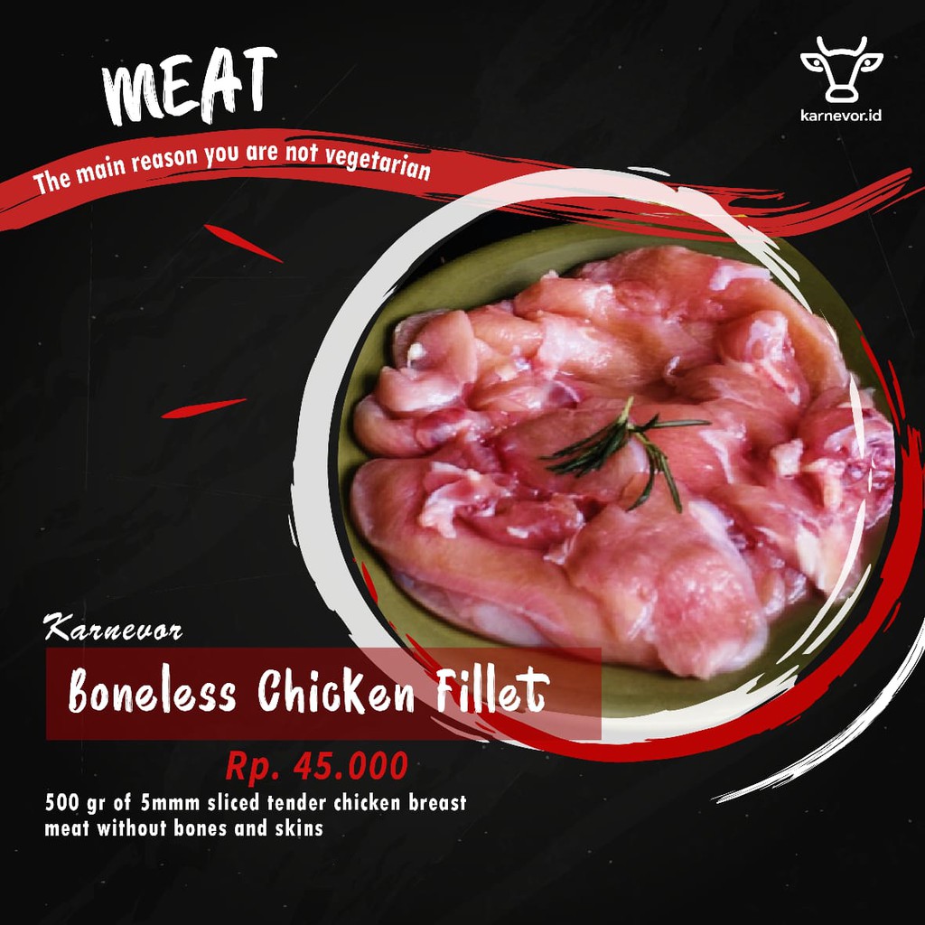 

Karnevor Boneless Chicken Fillet / Fillet Dada Ayam