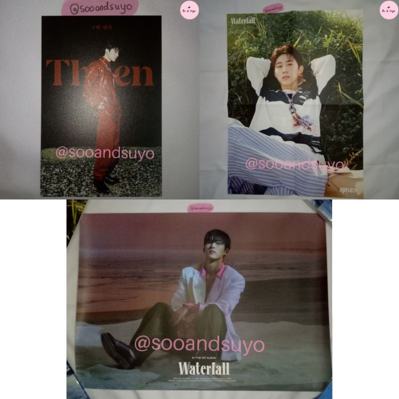 Hanbin Postcard Then ver, Folded Poster Seaside ver, Rolled Poster Waterfall ver (Hanbin Waterfall A