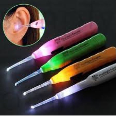 Korek Pembersih Telinga LED Earpick Flashlight Korekan dengan Lampu Kuping Bayi &amp; Dewasa