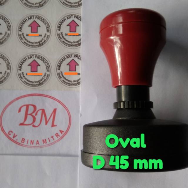 

buat stempel otomatis warna flash oval toko logo perusahaan proposal ukuran ov45