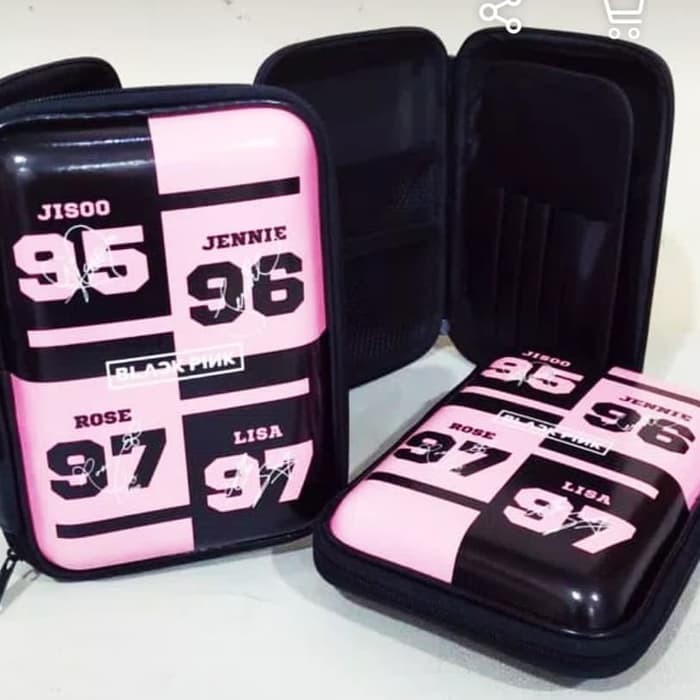 

kotak pensil HPO pencil case smiggle black pink number
