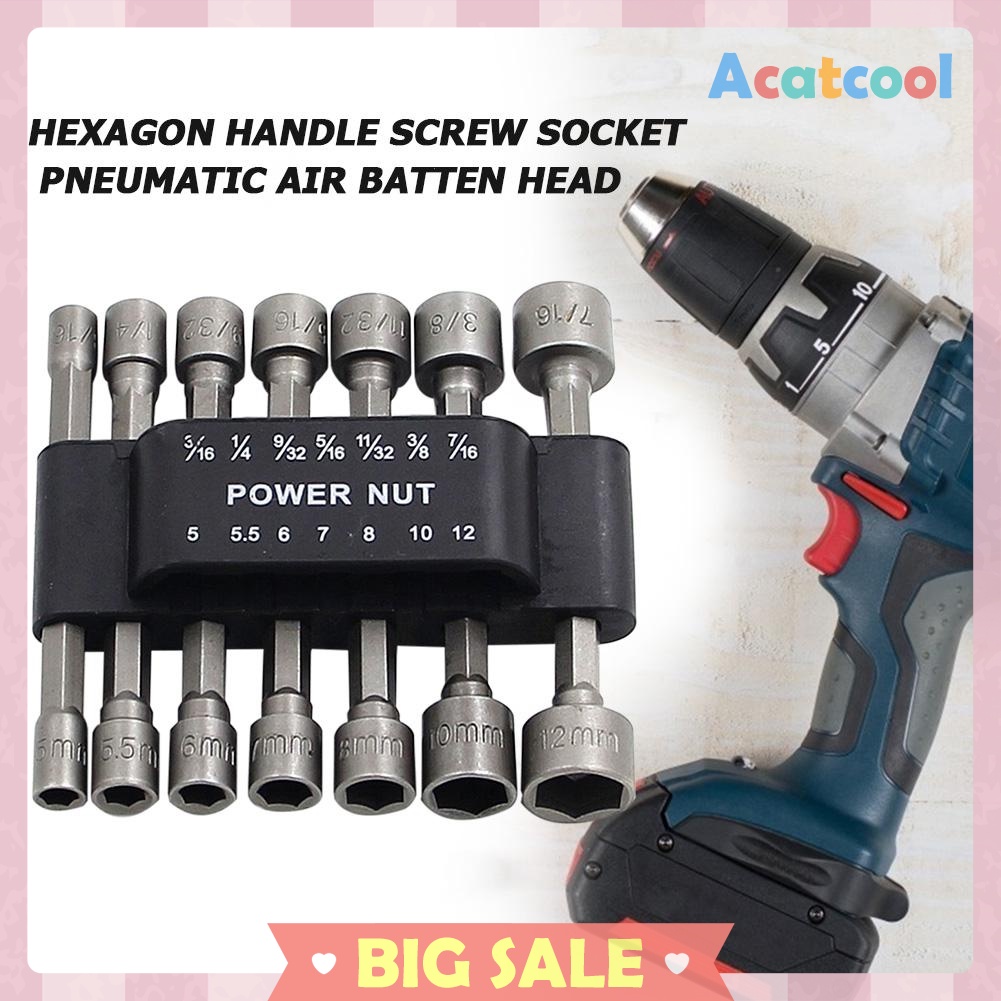 14pcs Torque Wrench Hex Socket Sleeve Head Bits Set 5-12mm Spanner Key Grip