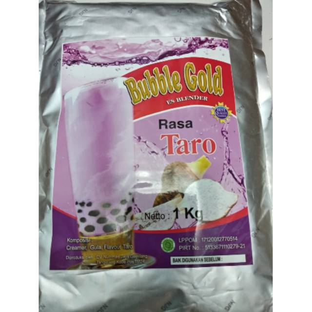 Bubuk minuman bubble gold rasa taro