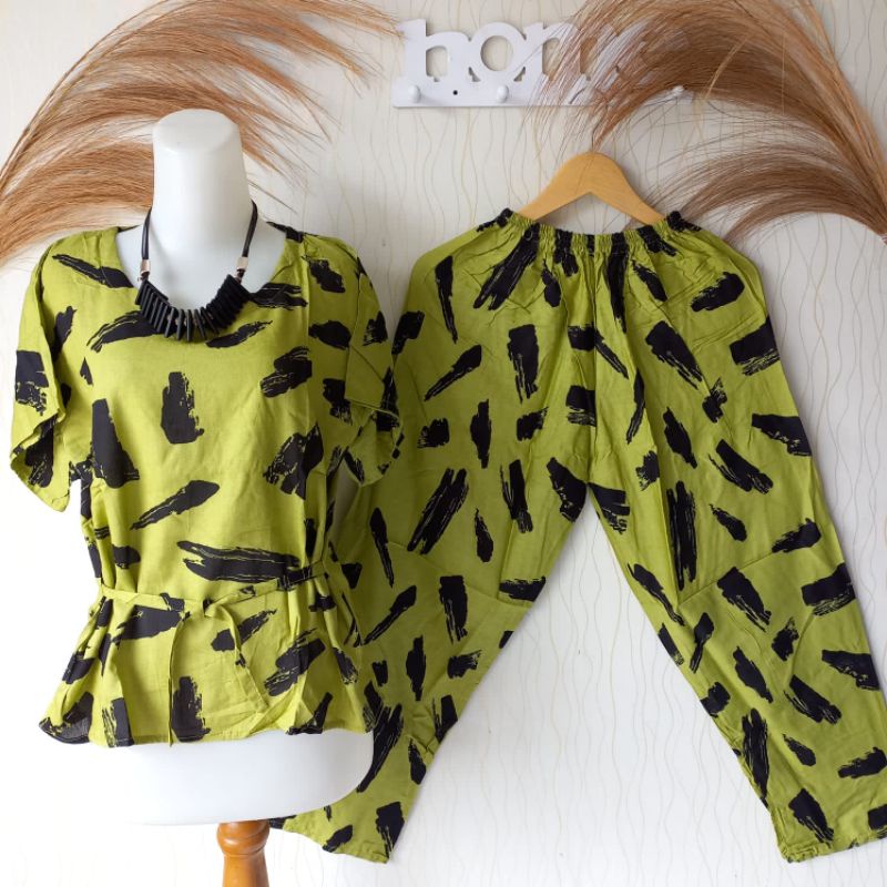 Setelan Cp Bali Standart motif terkini/setelan santai/setelan wanita