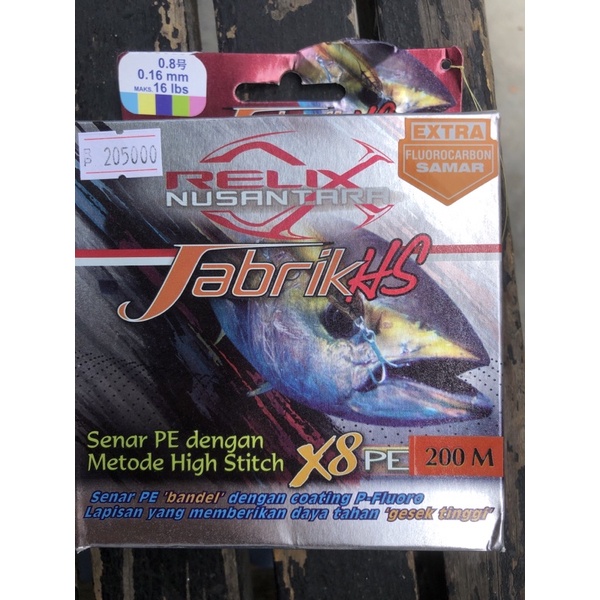 senar pe0.8 relix nusantara jabrik hs x8 200mtr