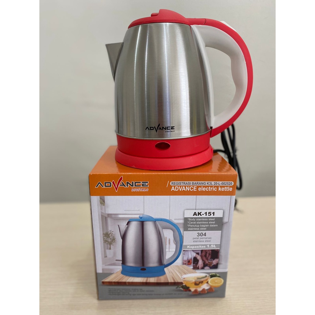 Teko Listrik AK-151 ADVANCE / Electric Kettle Body Stainless 1.5 Ltr