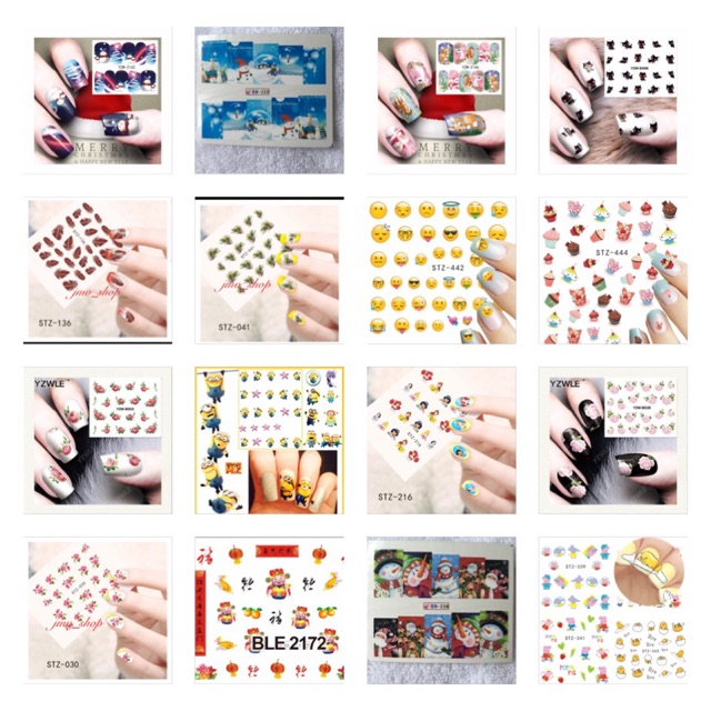 Water Decal Nail Art Stikers Mix 10 lembar + free 1lbr