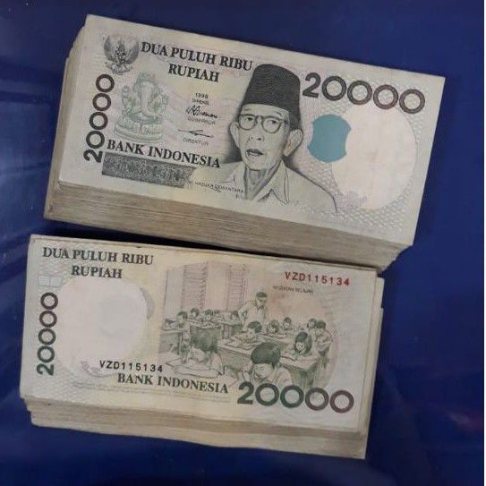 uang kuno 20000 rupiah thn 1998
