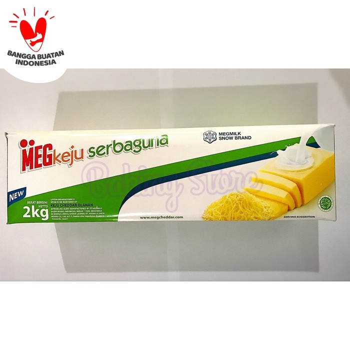 

Keju- Keju Cheddar Meg Serbaguna 2Kg -Keju.