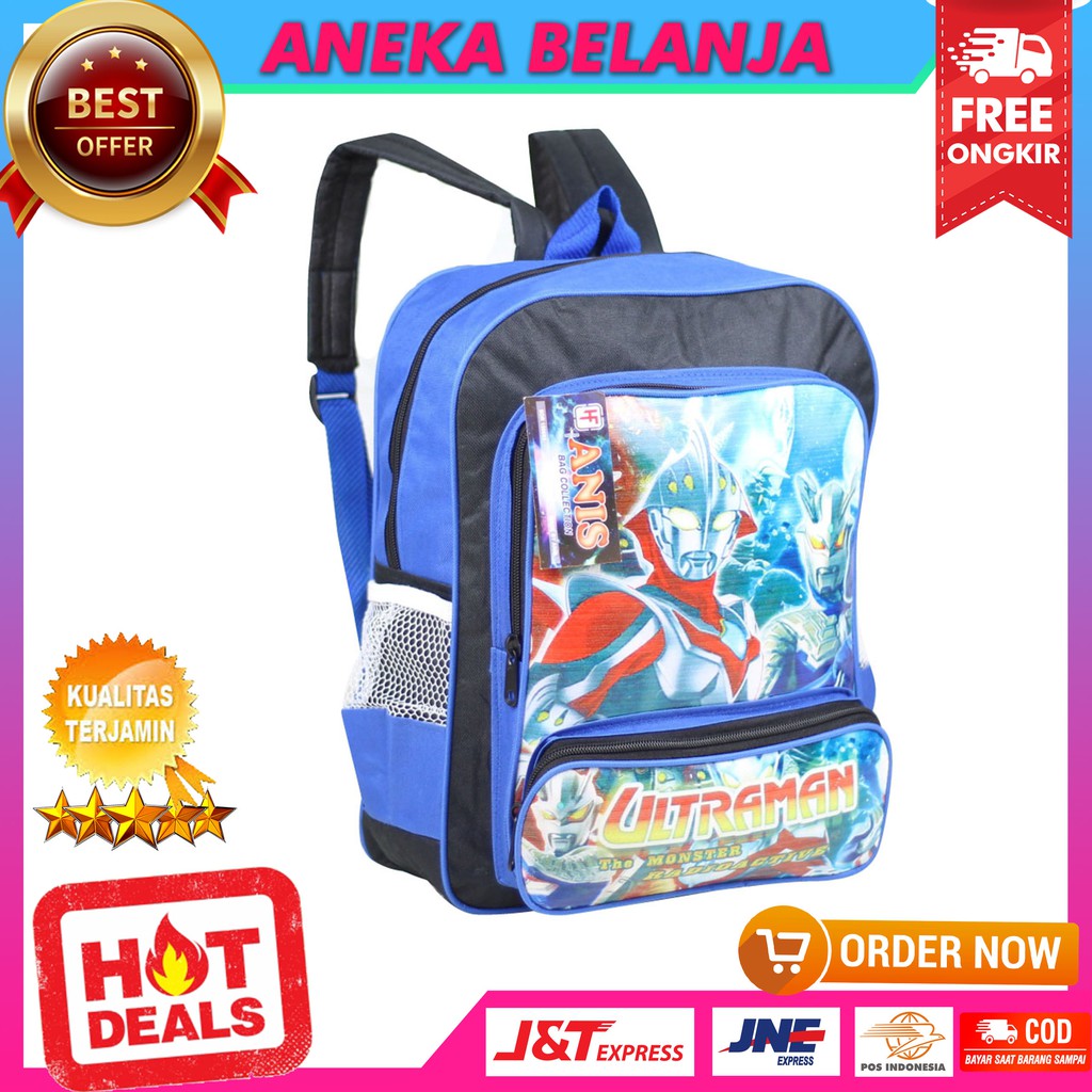 Ready Stock Tas Anak Susun Ultraman Merah Khusus Anak Cowok Lucu Bagus Murah Kekinian Keren Ekonomis