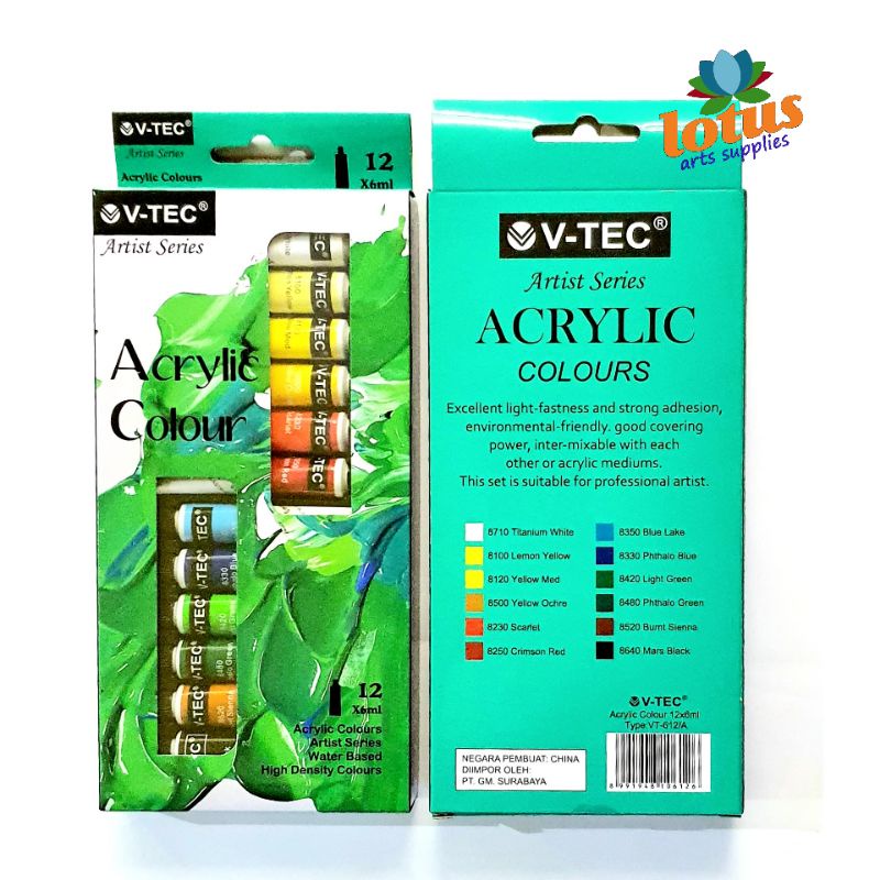 

RB V-Tec Acrylic Colour Set 12 Warna X 6Ml Tube