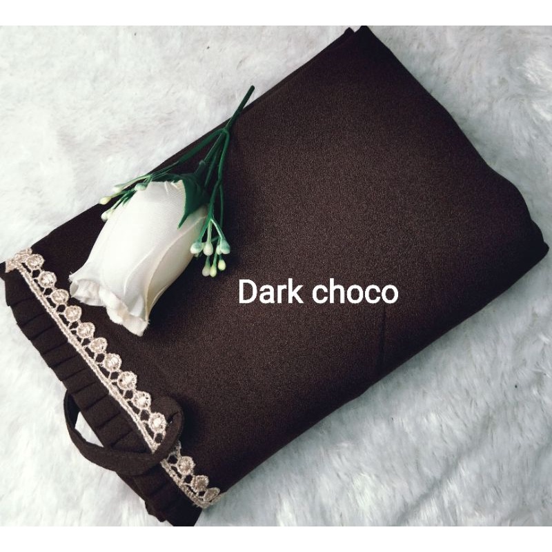 BERGO MARYAM KCB-LIPIT RENDA/AL'FADANI HIJAB-Dark Choco