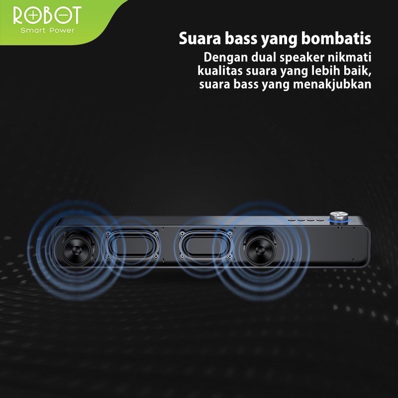 ROBOT RB480 RB-480 I RB580 RB-580 Bluetooth 5.0 Dual Connection Ultra-compact Design Soundbar Speaker Black Original