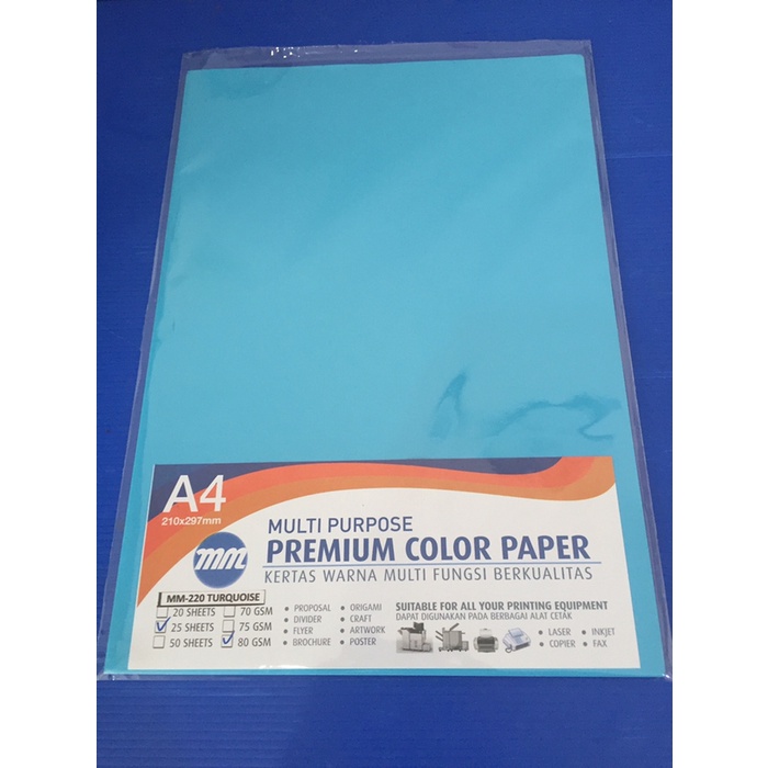 

HVS Warna A4 80gr MM-220 Turquoise (1 rim)
