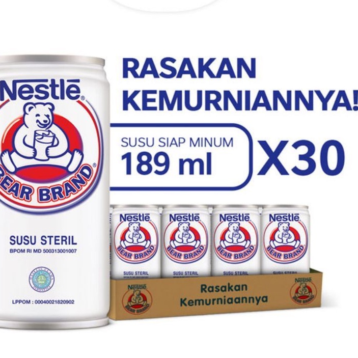 

Bear Brand Susu Kaleng 189ml isi 30pcs