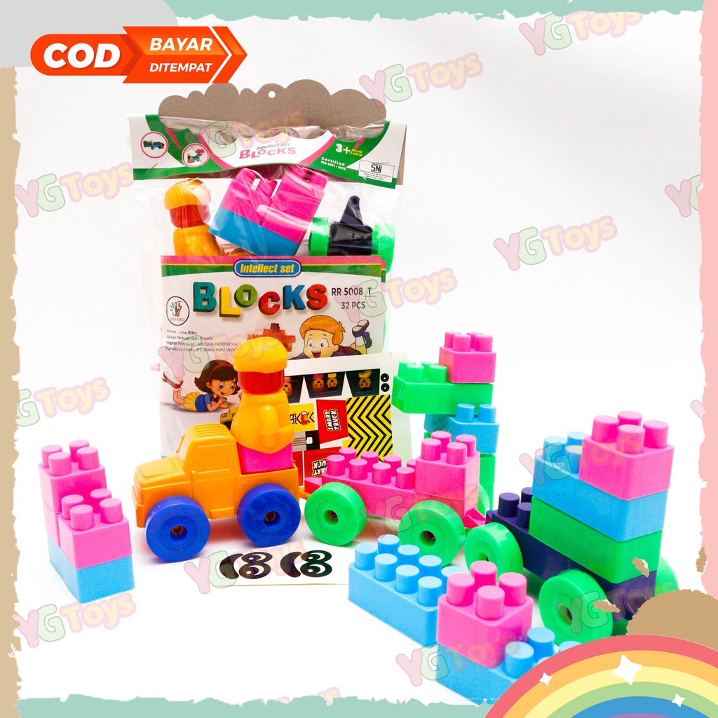 YGtoys Mainan Anak Balok Susun Ukuran Besar Building Block Blocks Blok Puzzle Mainan Edukatif