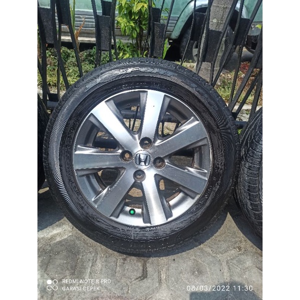 4 Velg R15 PCD 100+Ban 185/65 80% Honda freed brio civic city jazz yaris vios calya sigra agya ayla. karimun wagon picanto rio