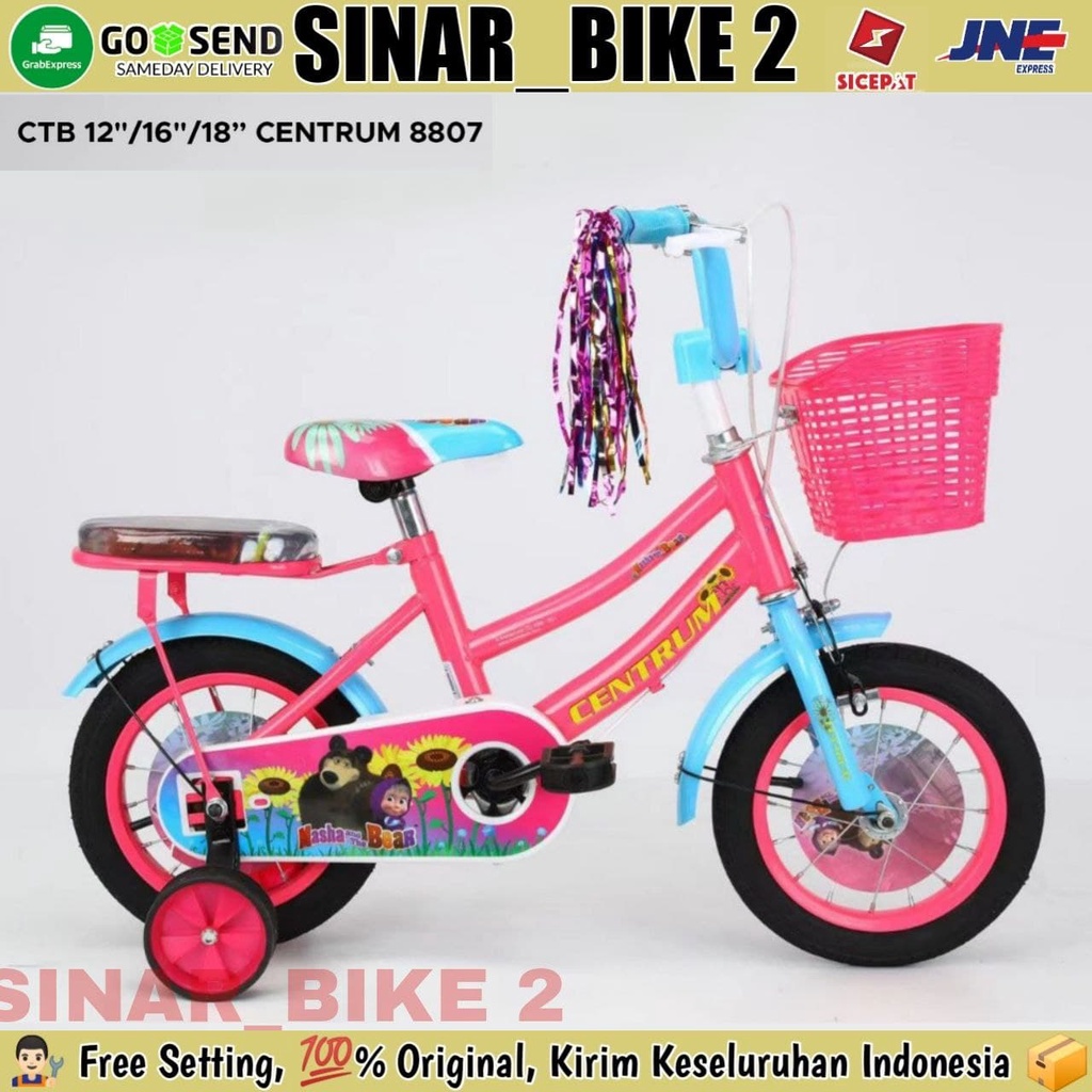 Sepeda Anak Perempuan MINI CENTRUM CT 8807 Ukuran 12 16 18 Inch