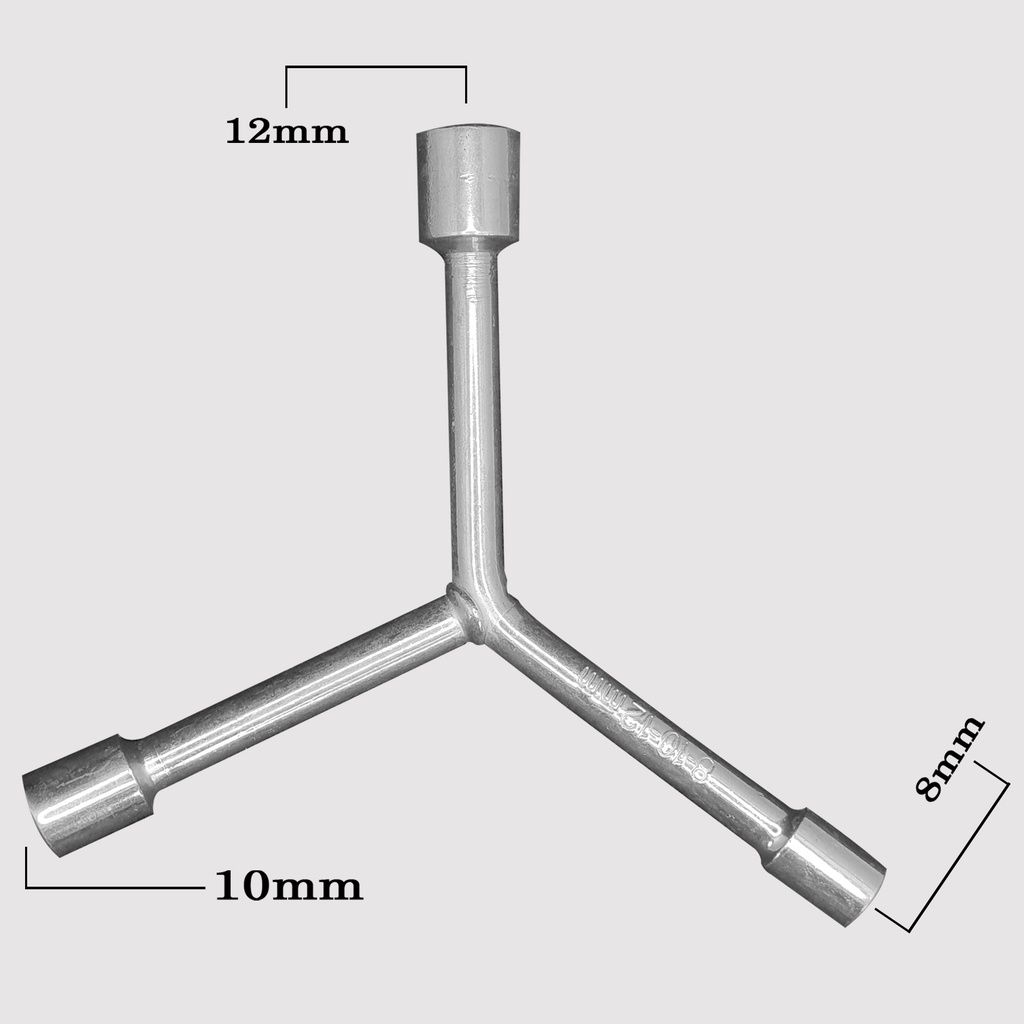 Kunci Sok Y 8 x 10 x 12 mm Pendek / Kunci Sok Y Murah / Kunci Sock Shock Socket Silver