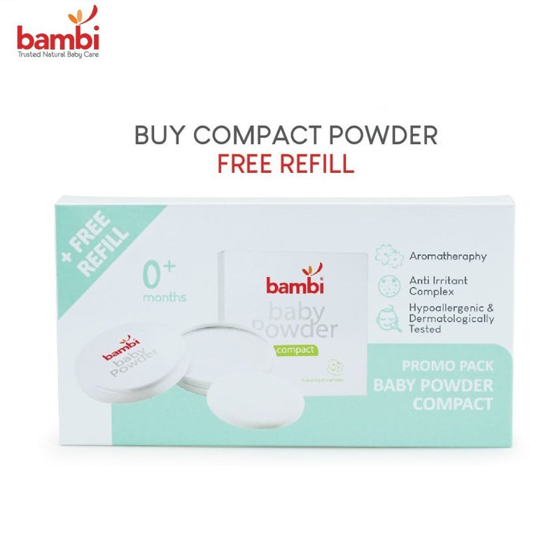 BAMBI PROMO PACK BABY POWDER COMPACT [FREE REFILL PACK]