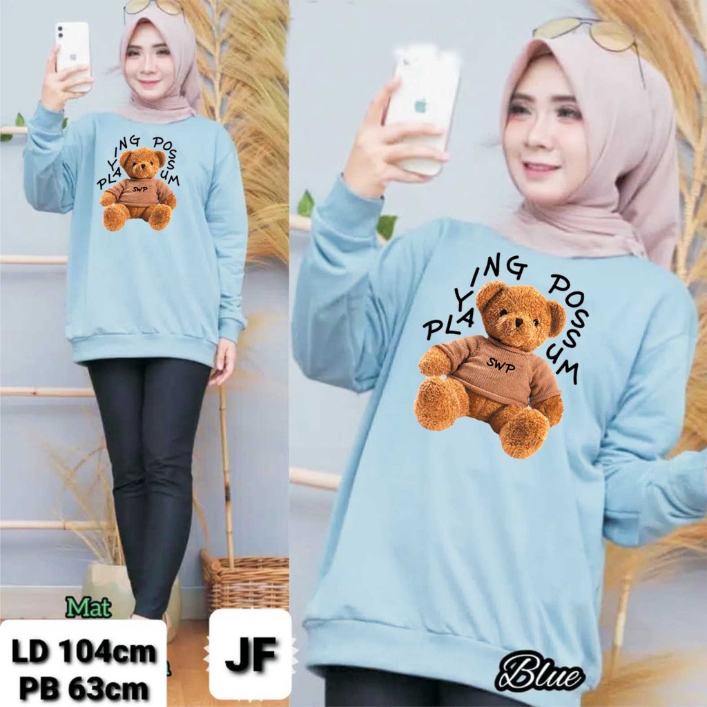 JF Atasan Kaos Lengan Panjang Wanita / Koas Sweater Wanita Muslimah POSSUM