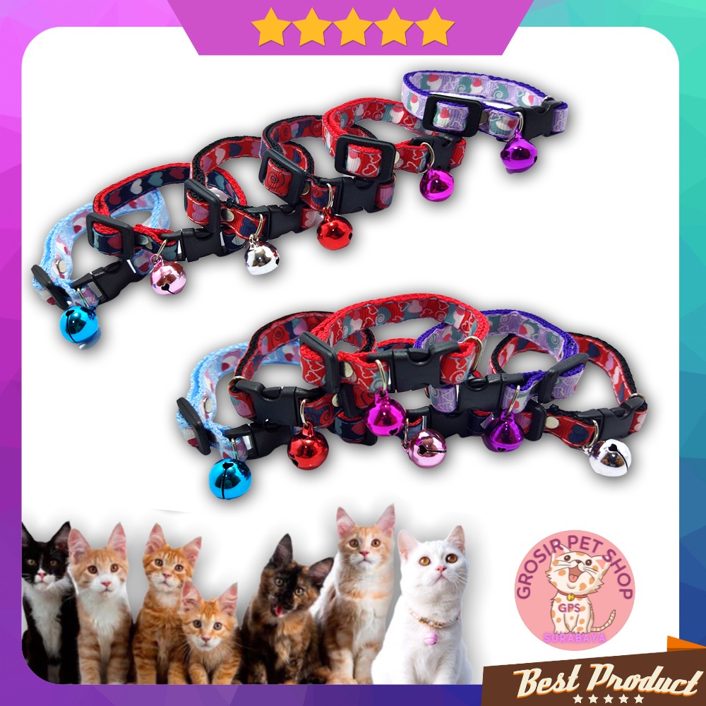 Kalung kucing anjing kelinci premium motif love liontin 14 mm ecer grosir aksesoris hewan peliharaan