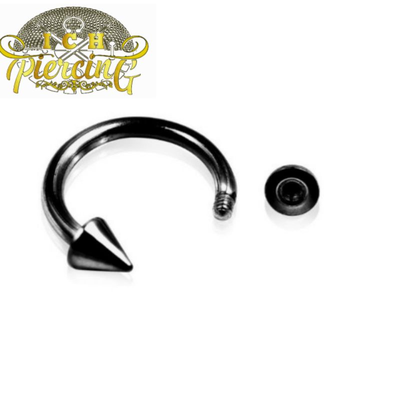 Anting Nose stud / Piercing hidung / Anting hidung c jarum hitam 6mm