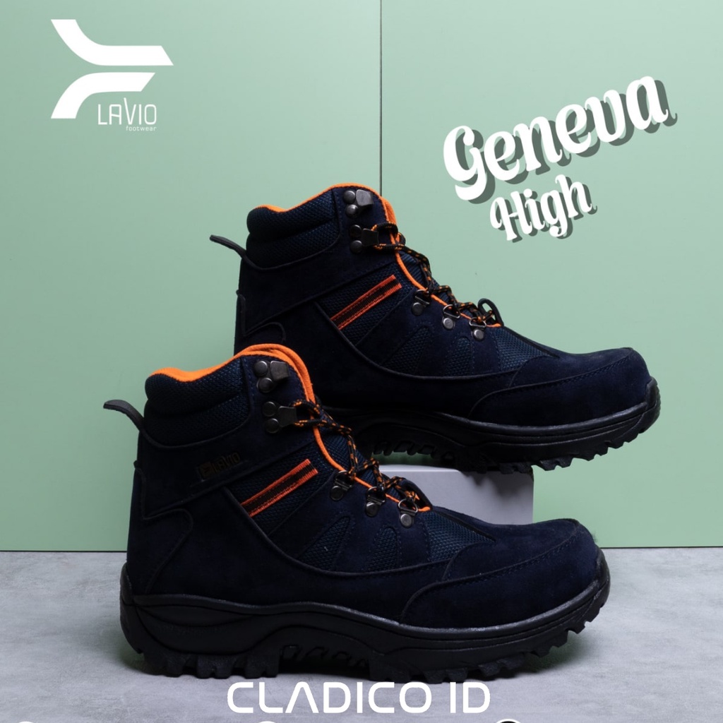 LAVIO Sepatu Safety Boot Tinggi Geneva High Premium Quality Ujung Besi Kerja Lapangan Proyek Outdoor Mendaki Gunung Haiking Sefty Shoes Cowok Outdoor Tracking