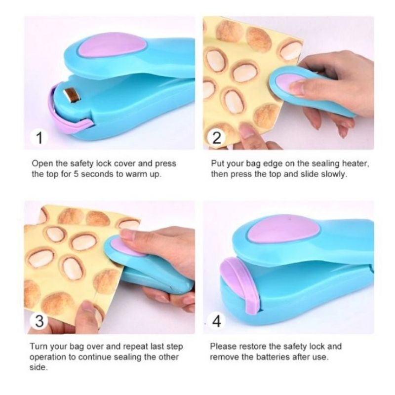 Super Handy Sealer Pengemas Makanan / Mini Hand Sealer Perekat Plastik / perekat plastik steples pengemas makanan