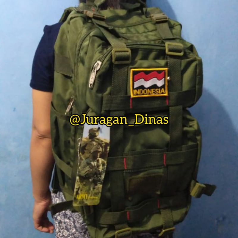 RANSEL PUNGGUNG BAGPACK HIJAU ARMY TNI TENTARA MILITER