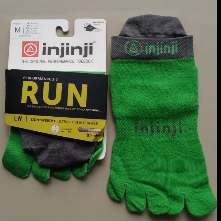 INJINJI PERFORMANCE - NO SHOW - SIZE M - kaos kaki anti blister - GREY