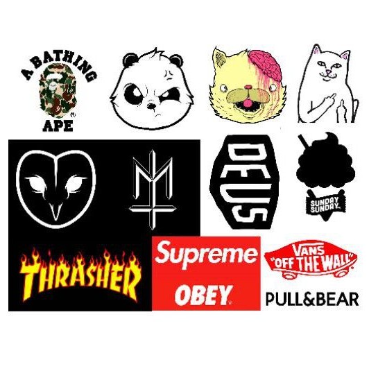 STICKER PACK DISTRO BRAND STICKER LAPTOP STICKER TUMBLER ISI 12 KOPER BRAND LOGO aesthetic deus