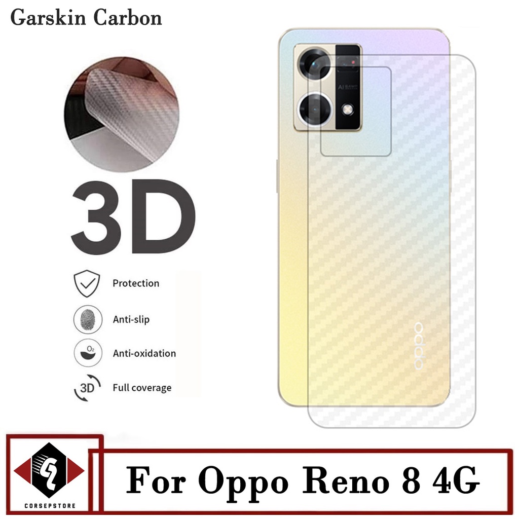 Promo Garskin Carbon Oppo Reno 8 4G Sticker Pelindung Belakang Hp