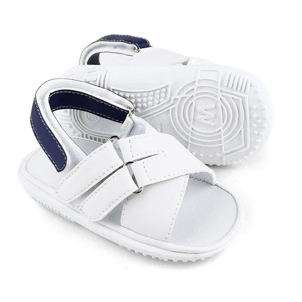 Sandal Anak Unisex Usia 1 Sampai 2 Tahun Model Casual Tali Silang SL21 PUTIH-NAVY