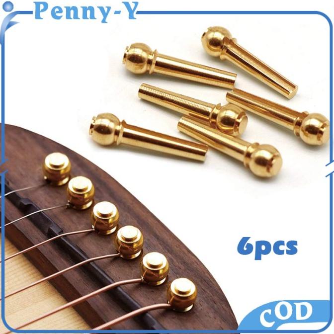 :=:=:=:=] 6pcs Pin Gitar Akustik Bahan Tembaga Pin Bridge Gitar Pin Strap Gitar
