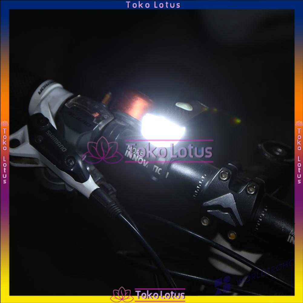 Lampu Depan Sepeda Gunung ABS Port USB Rechargeable Super Terang
