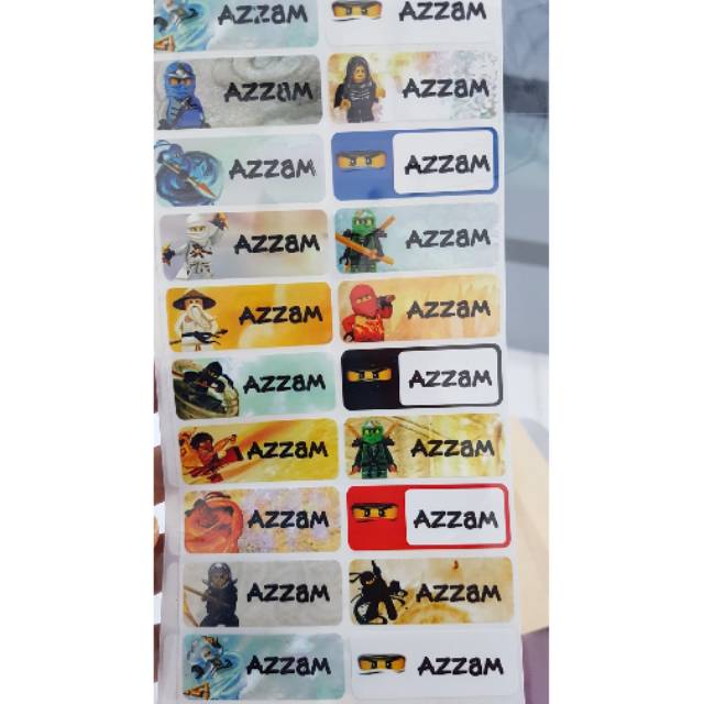 

LABELNAMA/STIKERNAMA WATERPROOF NINJA GO size L isi 42pc