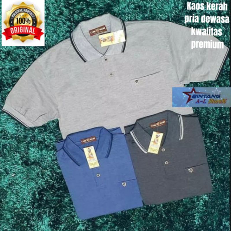 PROM PAKET 3pcs Kaos Kerah Pria/Kaos Polo Shirt Pria paket 1pcs L/Xl/XXL / Kaos kerah pria dewasa / kaos kerah premium