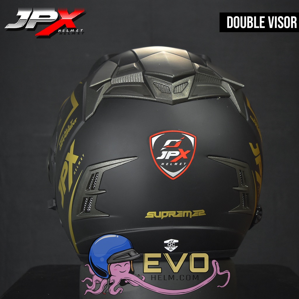 HELM JPX SUPREME SOLID DOUBEL VISOR ORIGINAL 100% SNI, HELM HALF FACE PRIA WANITA DEWASA, JPX HELMET