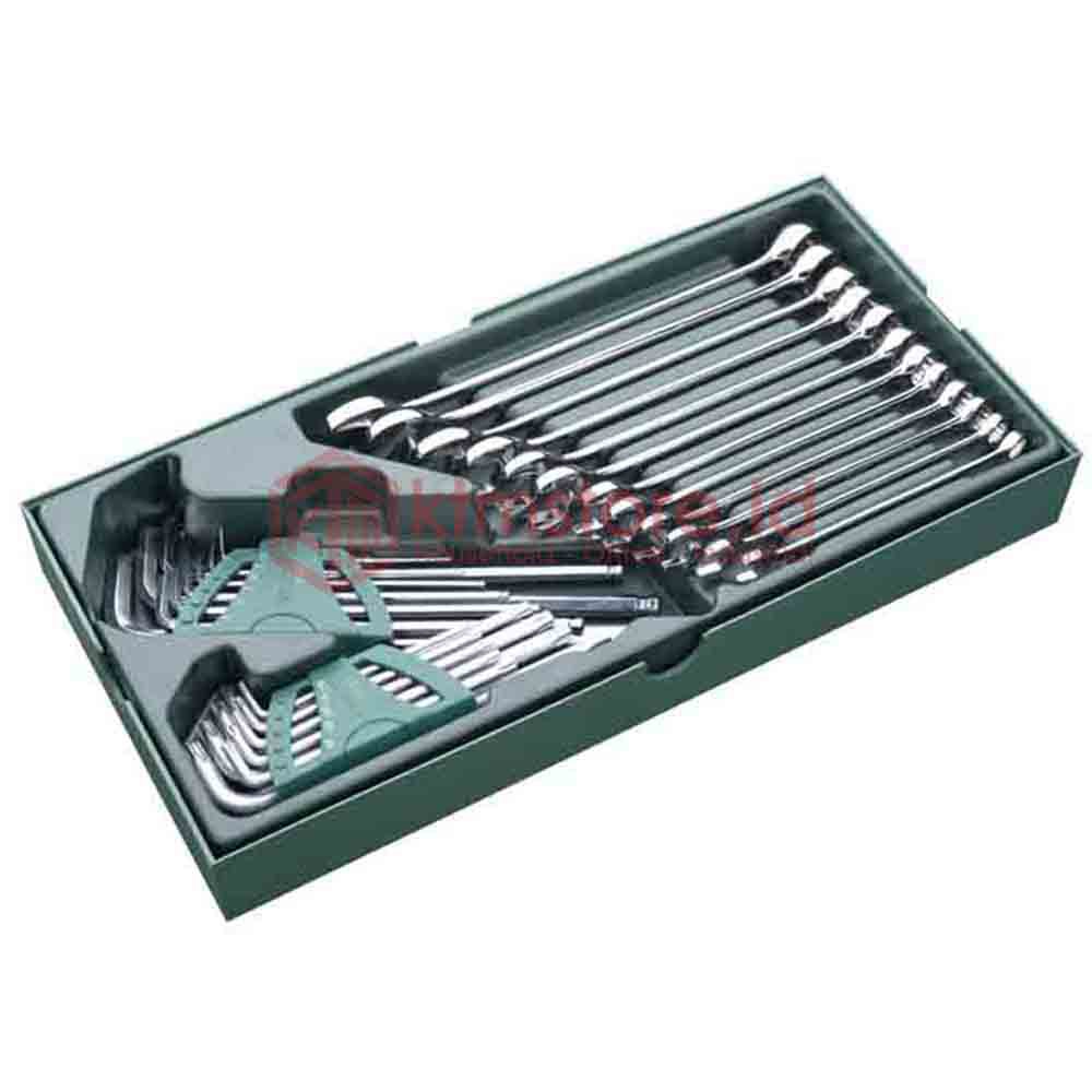 SATA Kunci Ring Pas + Kunci L 30 pcs Metric Tray Set 09906