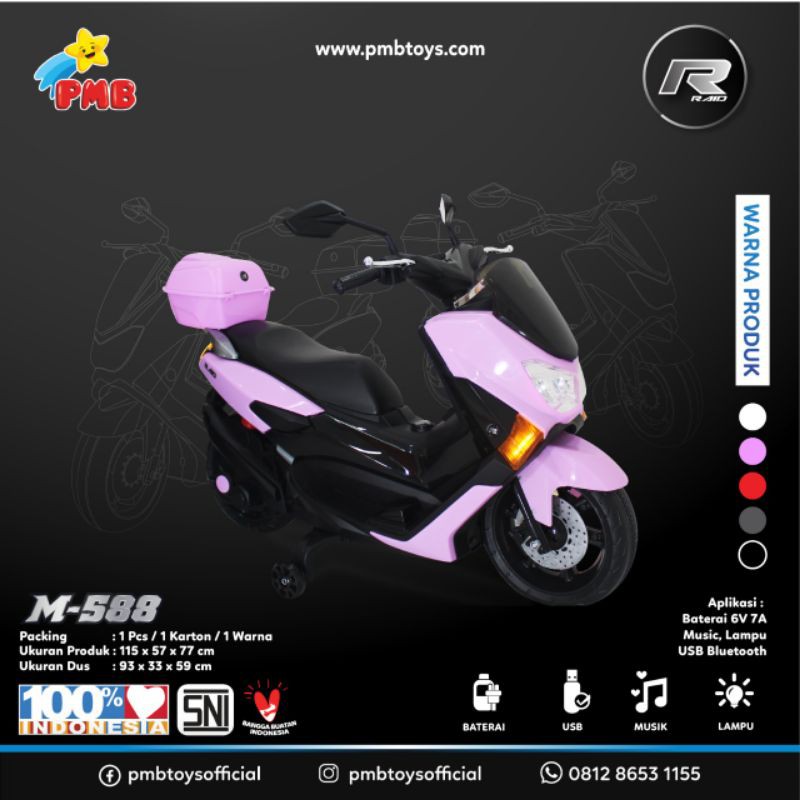 MOTOR AKI PMB  588 MAINAN MOTOR ANAK~MOTOR AKI ANAK~MAINAN ANAK (GOSENT,INDAH CARGO,JNE TRACKING)