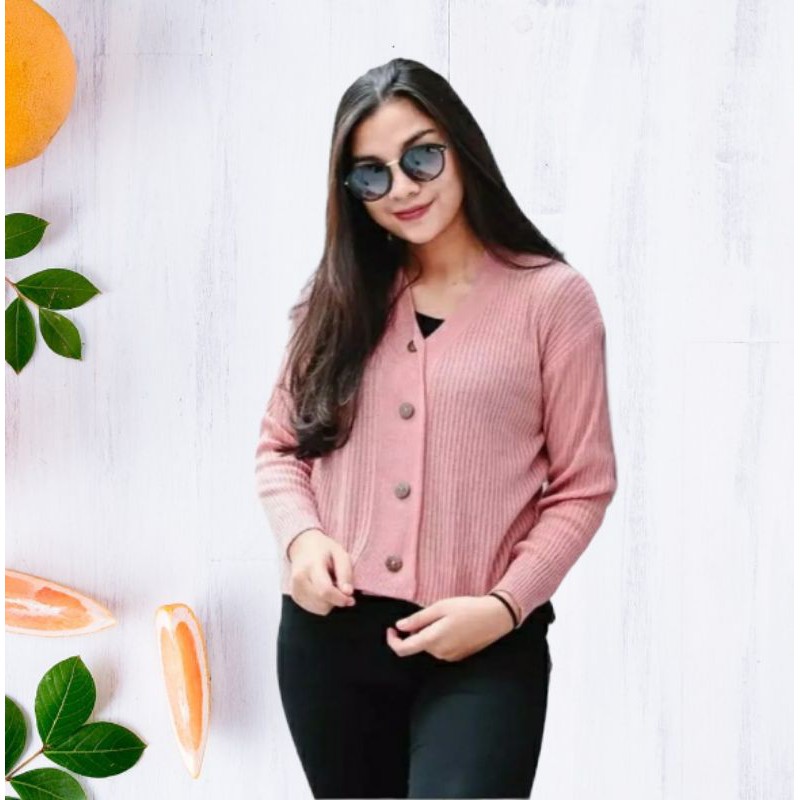 CARDY CROP WANITA || CARDIGAN RAJUT / OUTER CARDY POLOS