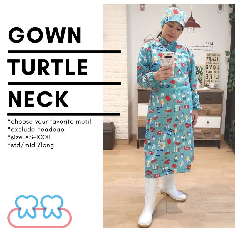 Gown APD Turtle Neck Taslan Reusable