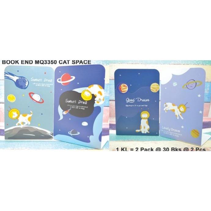 

Penahan buku atau pembatas buku dari besi motif cat space