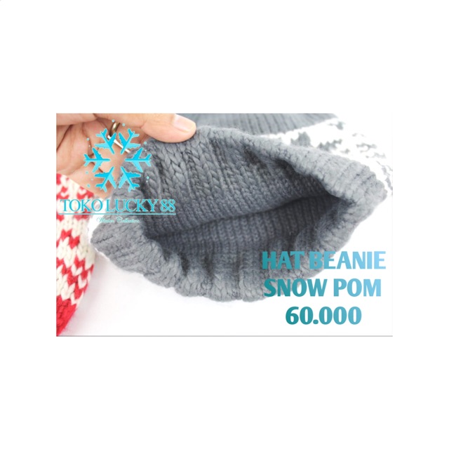 Topi Kupluk Rajut Wool Hat Beanie Snow Pom Pom