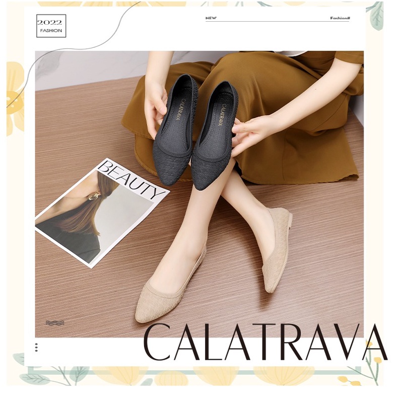 Sepatu Wanita Kerja Karet | Flatshoes Jelly Wanita Calatrava | C588-1