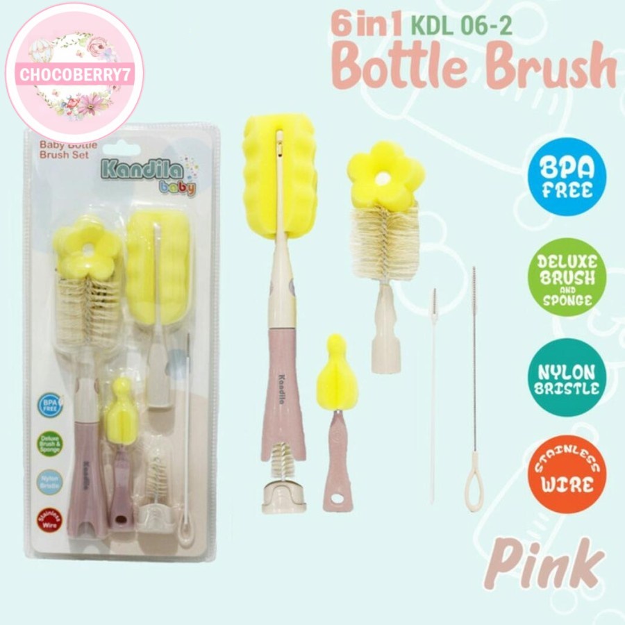 Kandila Baby Sikat Botol Bottle Brush 6in1 Sikat Botol Bayi 6 in 1 KDL06-2