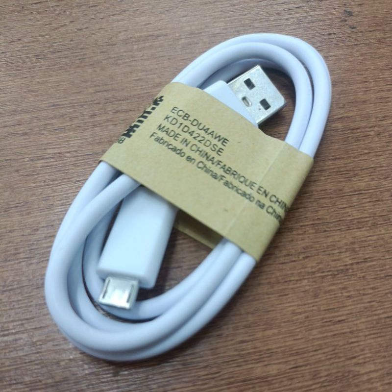 kabel data charger S4 usb micro / V8 for Samsung Oppo Xiaomi Vivo Realme Huawei Tebal Dan putih non pack